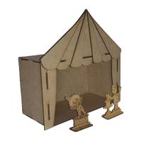 Mini Circo para Festa Decoracao com Totem Palhacinho e Magico 29,5x14x17 Mdf Madeira