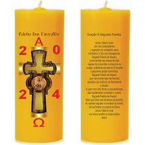 Mini Círio Da Família Cordeiro Amarelo Adesivo - velas de fátima