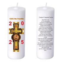 Mini Círio Da Família Cordeiro Branco Adesivo - Encanto Velas Decorativas