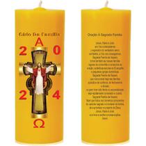 Mini Círio Da Família Jesus Amarelo Adesivo - velas de fátima