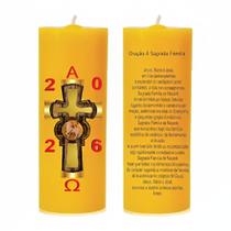 Mini Círio Pascal Cordeiro Amarelo Adesivo 2026