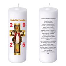 Mini Círio Pascal Jesus Branco Adesivo 2026