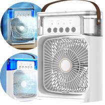Mini climatizador ar frio ventilador umidificador ar condicionado portátil 3 velocidades com led