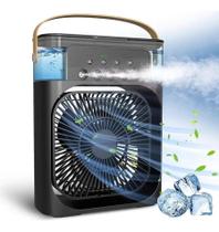 Mini Climatizador Ar Ventilador Umidificador Água Gelo Led