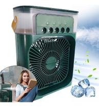Mini Climatizador D Ar Com Reservatório Para Água E Gelo Top Cor Verde 110v/220v - Verde - FAN