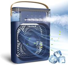 Mini Climatizador De Ar Com Reservatorio Para Agua E Gelo Cor Azul 110v/220v - FAN
