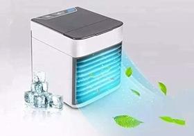 Mini Climatizador De Ar Portátil Ventilador Umidificador C/ Iluminação Led