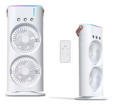 Mini Climatizador Duplo Giratório Ventilador Ar Condicionado