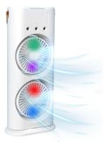 Mini Climatizador Ventilador Duplo Giratório Rgb Portátil