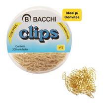 Mini Clips para Convites Niquelado N05 Bacchi Dourado 200un Individual Ideal para Convites Casamento Formatura Mini Clips para Convites Niquelado N05 Bacchi Dourado 200un Individual Ideal para Convites Casamento Formatura