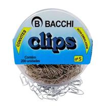 Mini Clips para Convites Niquelado N05 Bacchi Prata 200un Individual Ideal para Convites Casamento Formatura