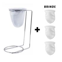 Mini Coador de Café de Pano Individual Chá Suporte Mariquinha Mini Coador de Café de Pano Individual Chá Suporte Mariquinha