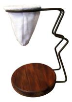 Mini Coador de Café de Pano individual com Suporte Esmaltado Marrom Degusto