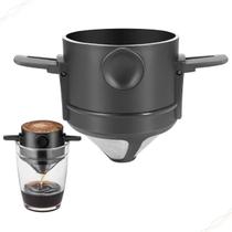 Mini Coador Filtro de Café Individual Reutilizável Inox Dobrável Portátil