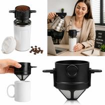 Mini Coador Filtro de Café Reutilizável Aço Inox Filtro Permanente Dupla Aba Universal Mini Coador Filtro de Café Reutilizável Aço Inox Filtro Permanente Dupla Aba Universal