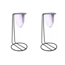 Mini Coador p/ Café c/ Suporte 17 cm Metal Preto 2 Unidades