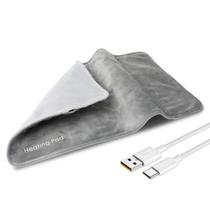 Mini Cobertor Aquecido USB Cinza - Almofada Elétrica 5V para Alívio de Cólicas e Dores Mini Cobertor Aquecido USB Cinza - Almofada Elétrica 5V para Alívio de Cólicas e Dores