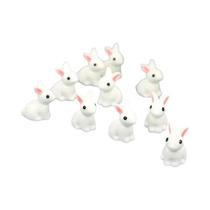 Mini Coelhinhos De Resina Para Decoração De Jardim - Kit Com 10 Peças - Artesanato De Páscoa