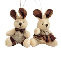 Mini Coelho Casal Marrom Pendente 10X6X5Cm Enfeite De Páscoa