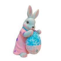 Mini Coelho Da Páscoa Ovo azul C/Rosa Fan67304 10cm