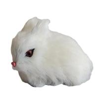 Mini Coelho de Pelúcia Branco 15cm - Brinquedo Realista para Páscoa