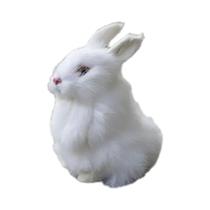 Mini Coelho de Pelúcia Branco 15cm - Realista - Ideal para Páscoa