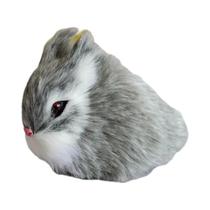 Mini Coelho de Pelúcia Branco 15cm - Realista para Páscoa