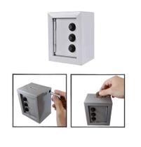 Mini Cofre Cofrinho Reforçado Aço Segredo Notas Moedas Cinza Mini Cofre Cofrinho Reforçado Aço Segredo Notas Moedas Cinza