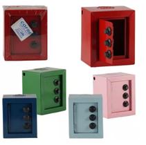 Mini cofre com segredo 5 unidades cores sortidas - Produto Nacional Mini cofre com segredo 5 unidades cores sortidas - Produto Nacional