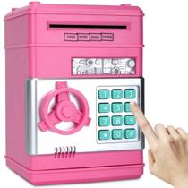 Mini Cofre Eletrônico Digital Senha para Notas e Moedas Rosa GT1512126-PK - Lorben Mini Cofre Eletrônico Digital Senha para Notas e Moedas Rosa GT1512126-PK - Lorben