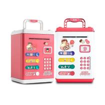 Mini Cofre Eletrônico Infantil Com Senha Personalizável Para Notas Moedas Funciona A Pilha