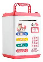 Mini Cofre Infantil Eletrônico Senha Notas Moedas Branco