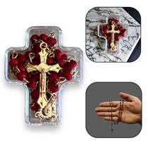 Mini Colar Terço Nossa Senhora Aparecida Aroma de Rosas Dourado 4 mm Mini Colar Terço Nossa Senhora Aparecida Aroma de Rosas Dourado 4 mm