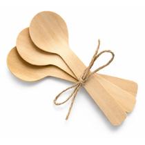 Mini Colher De Madeira 10cm Descartável 100 Unidades Mini Colher De Madeira 10cm Descartável 100 Unidades