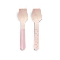 Mini Colher de Madeira Decorada Rosa 8 un. Cromus Rizzo Confeitaria