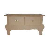 Mini Cômoda com Base 2 Gavetas 29cm Mdf Madeira