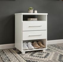 Mini Cômoda com Gavetas e 2 Nichos Multiuso Branco Mini Cômoda com Gavetas e 2 Nichos Multiuso Branco