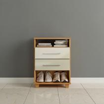Mini Cômoda Com Gavetas E 2 Nichos Multiuso Cedro Areia