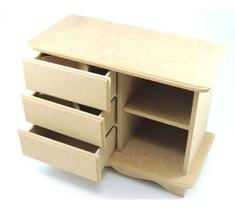 Mini Cômoda Mesa 3 Gavetas Bijuterias Organizador Mdf