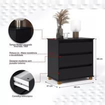 Mini Comoda/Mesa de Cabeceira Preto - Magaflex