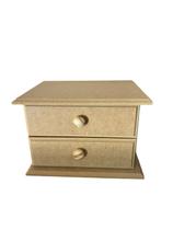 Mini Cômoda Organizadora Bijuterias 2 Gavetas Com Puxador e Pezinho Pinus