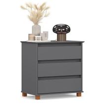 Mini Cômoda Para Quarto 3 Gavetas Prisma Cinza Mini Cômoda Para Quarto 3 Gavetas Prisma Cinza