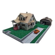 Mini Completa Da Casa/garagem Do Torreto Em Mdf Escala 1/64