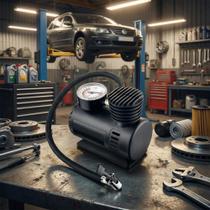 Mini Compressor 12V 250PSI 15L/Min c/ 3 Bicos - Pneus e Infl