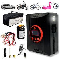 Mini Compressor de Ar Automotivo 150PSI Sem Fio com Selante Lanterna LED e Bolsa Portátil Recarregável 9V para Carros e Motos Importway