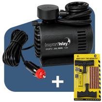 Mini Compressor de Ar Automotivo Portátil 12V 300PSI Calibrador de Pneu Carro Moto Bicicleta com Kit Reparo Emergência e Bicos Adaptadores Mini Compressor de Ar Automotivo Portátil 12V 300PSI Calibrador de Pneu Carro Moto Bicicleta com Kit Reparo Emergência e Bicos Adaptadores