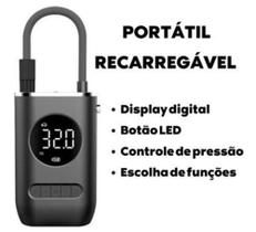 Mini Compressor De Ar Calibrador Pneu Bomba Potente Portátil - Enviamos no mesmo dia