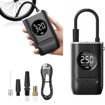 Mini Compressor de Ar Digital com Luz LED Para Pneus de Carro, Moto, Bicicletas e Bolas