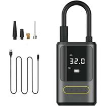 Mini Compressor De Ar Digital Portátil Recarregável Usb Bico Calibrador - Time