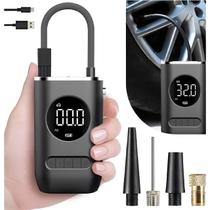 Mini Compressor de Ar Portatil Recarregavel Bivolt 50W para Pneu com Tela Digital e Lanterna